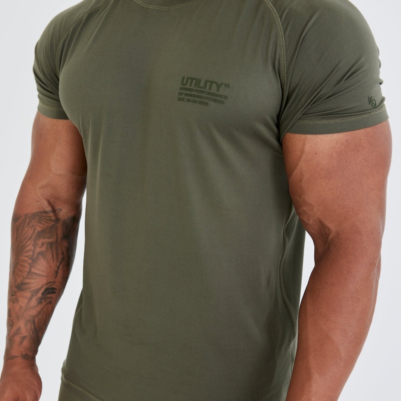 Vanquish Fitness Utility V3 Khaki T Shirt Khaki | 3149-LKRSV