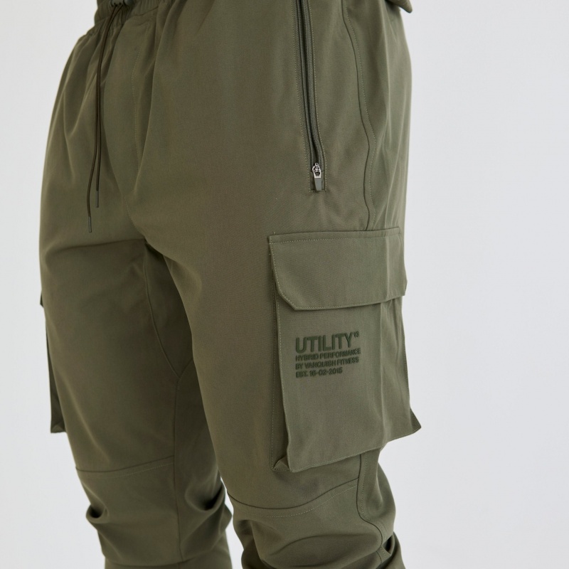 Vanquish Fitness Utility V3 Khaki Tapered Cargo Pants Khaki | 3584-YNMSD