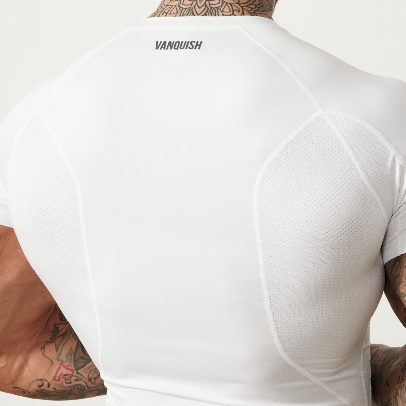 Vanquish Fitness Utility White Korta Sleeve Base Layer Top Vita | 8574-ANIBE