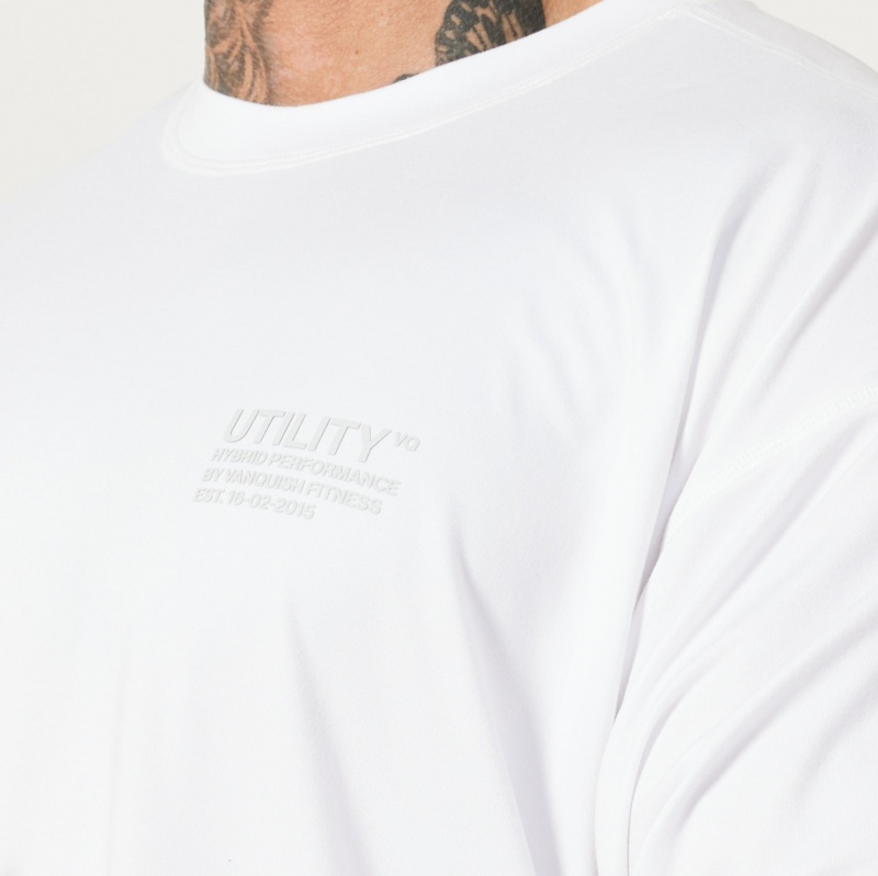 Vanquish Fitness Utility White Oversized T Shirt Vita | 3804-BGIRN