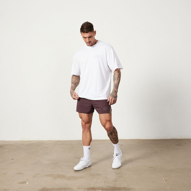 Vanquish Fitness Utility White Oversized T Shirt Vita | 3804-BGIRN