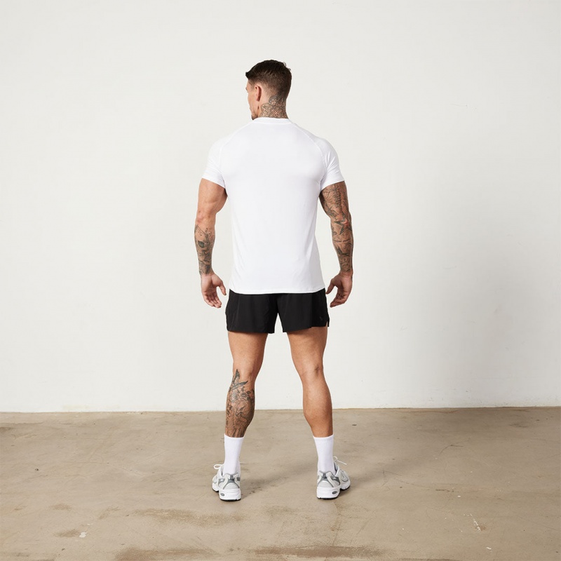 Vanquish Fitness Utility White T Shirt Vita | 7098-HVZRA