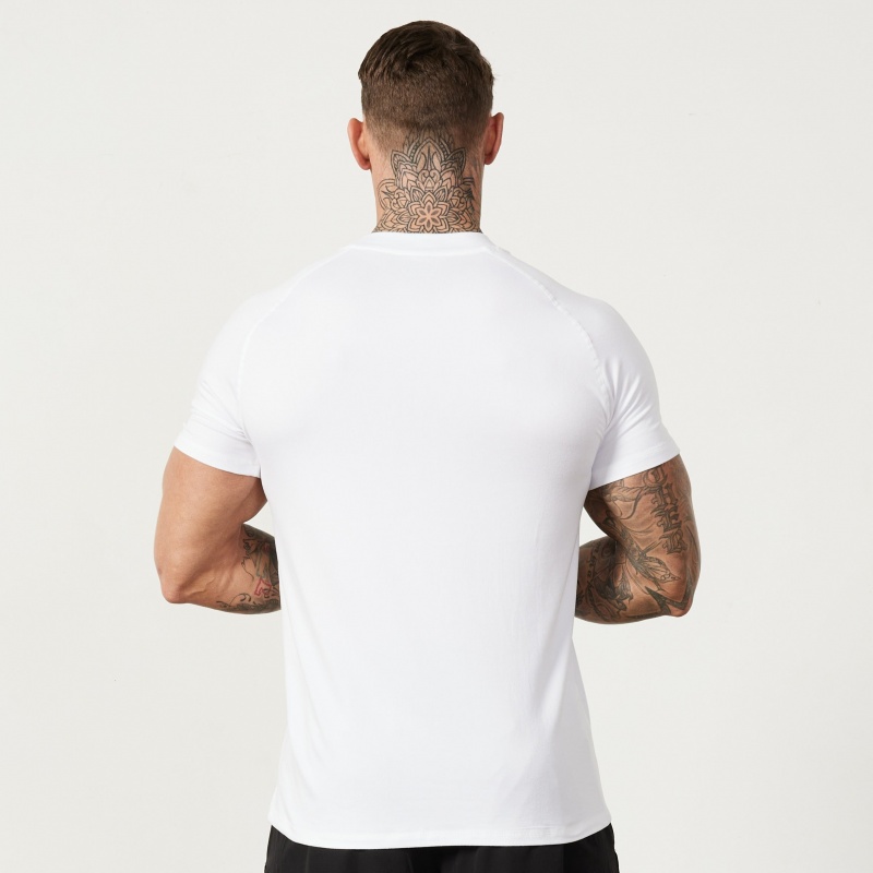 Vanquish Fitness Utility White T Shirt Vita | 7098-HVZRA