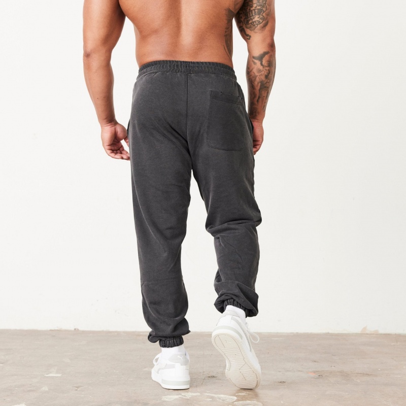 Vanquish Fitness Washed Black Oversized Sweatpants Svarta | 5061-VAZBN