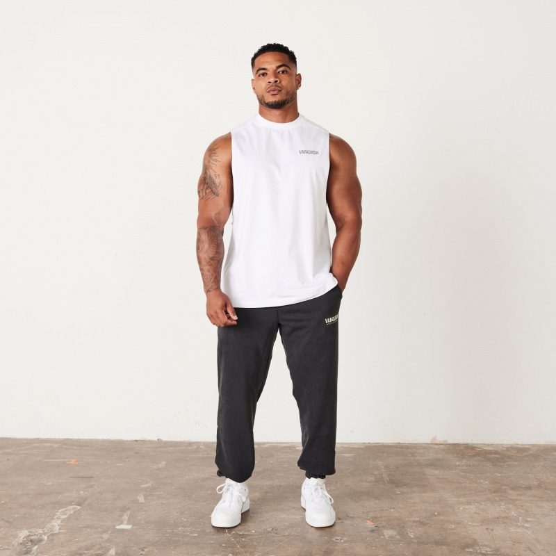 Vanquish Fitness Washed Black Oversized Sweatpants Svarta | 5061-VAZBN