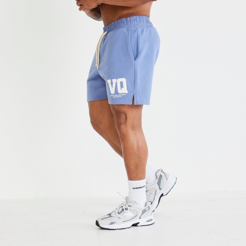 Vanquish Fitness Washed Blue Varsity Shorts Blå | 1749-QLPOT